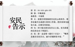 安民告示是什么意思_近義詞_來源