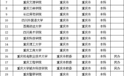 重慶的二本公辦大學