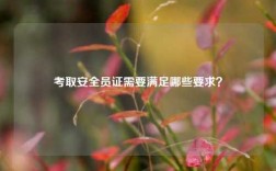 考取安全員證需要滿足哪些要求？