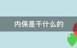內(nèi)保是干什么的