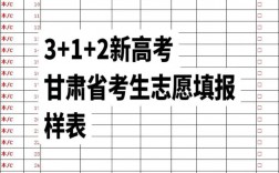 甘肅省高考志愿填報(bào)模板