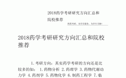 藥學考研方向有哪些(藥學考研學校推薦)