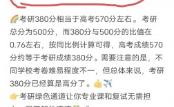 考研380分相當于高考多少分
