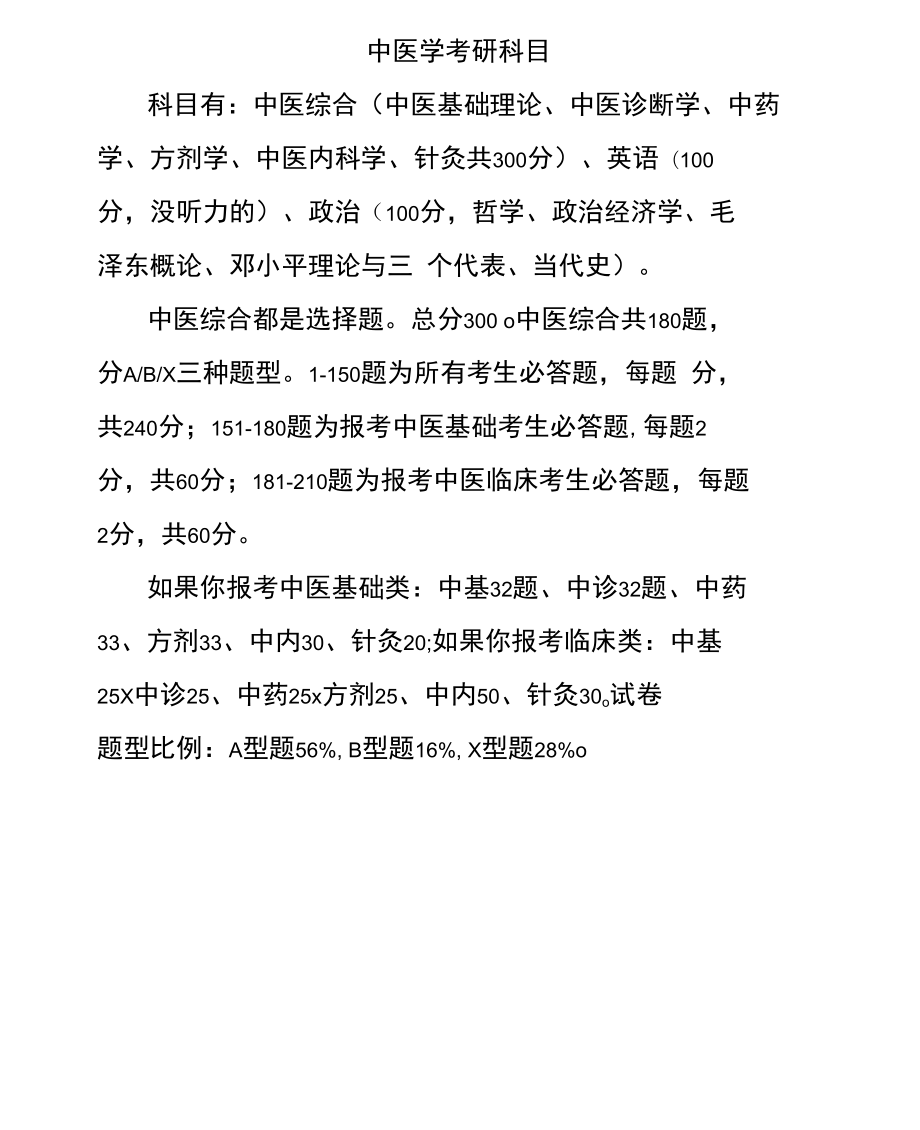 中醫考研要考哪些科目-圖1