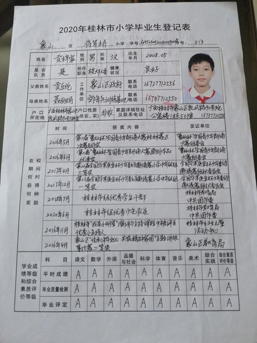 畢業生登記表有何特長寫什么(大專畢業生登記表模板)-圖1