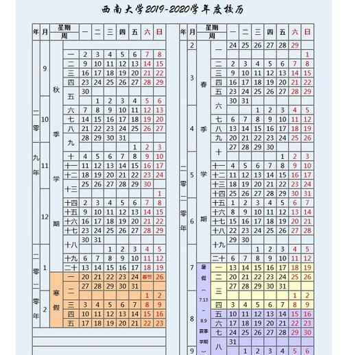 西南大學校歷-圖1
