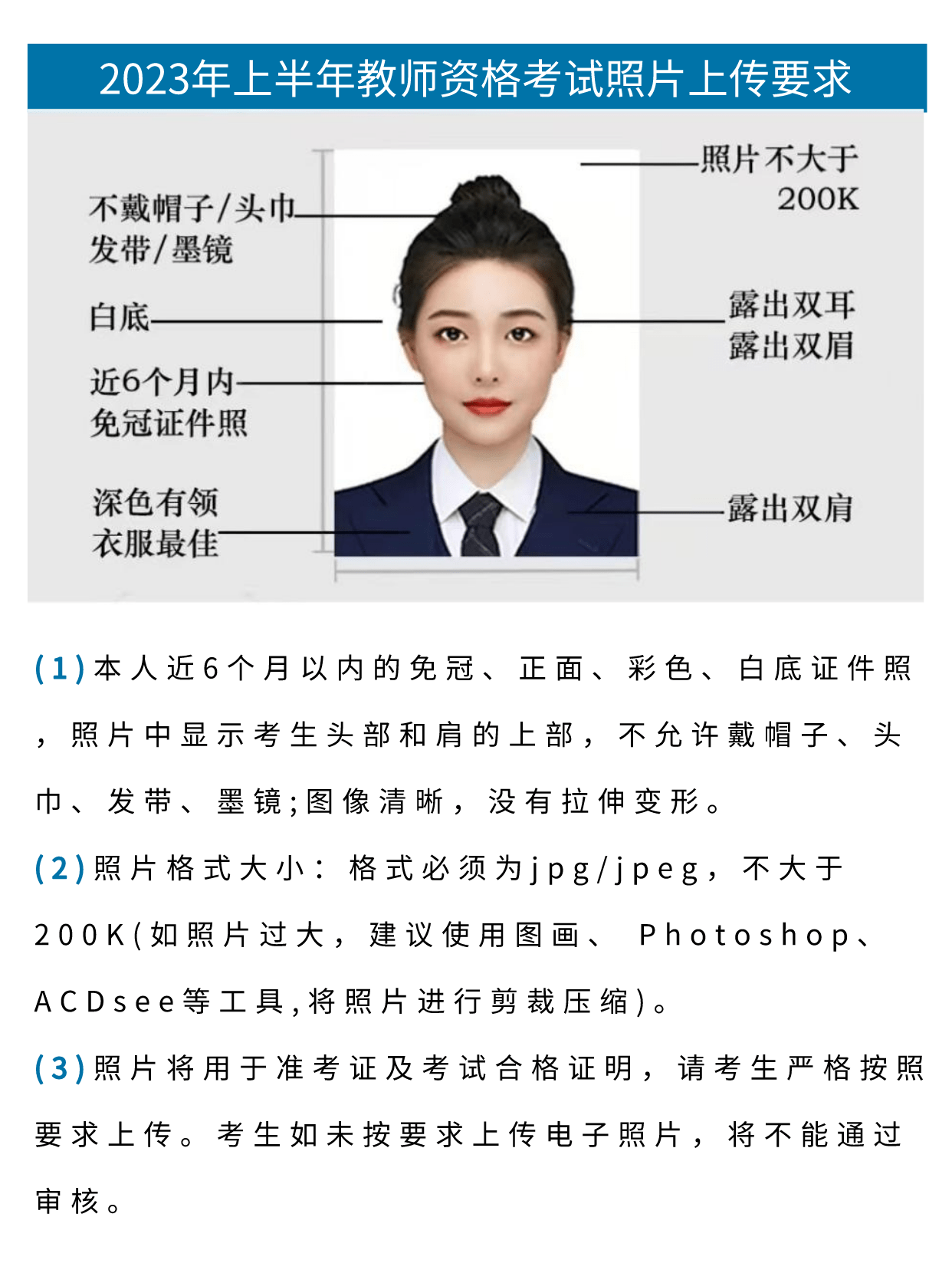 教師資格證證件照要求尺寸-圖1