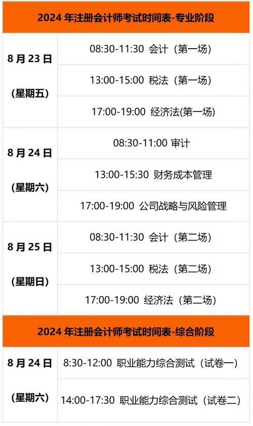 2024年cpa考試時(shí)間表-圖1