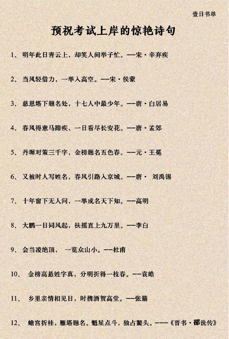 預祝金榜題名的詩詞-圖1