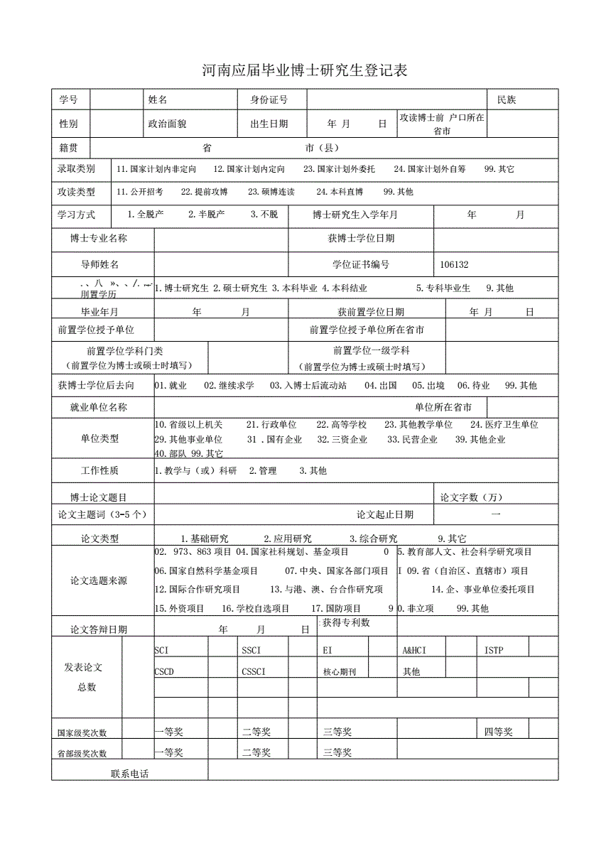 畢業(yè)研究生登記表-圖1