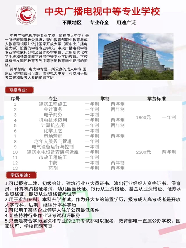 2025中央廣播電視中等專業學校(電大中專)官網報名網址-圖1
