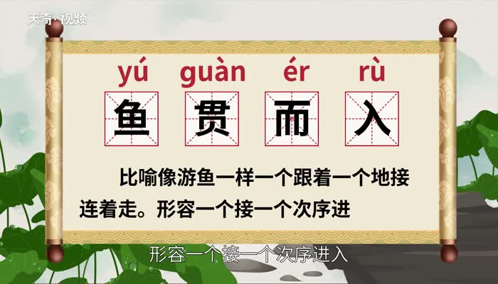 魚貫而入的貫的意思-圖1