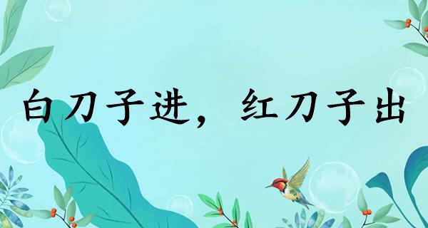 白刀子進(jìn)，紅刀子出是什么意思_近義詞_來(lái)源-圖1