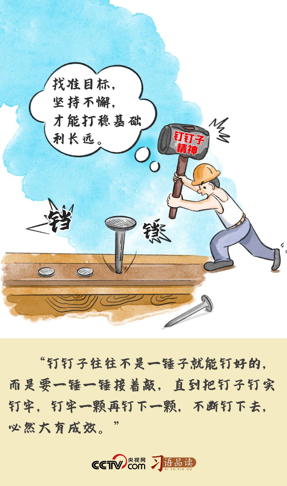板上砸釘?shù)囊馑糭釋義_出處-圖1