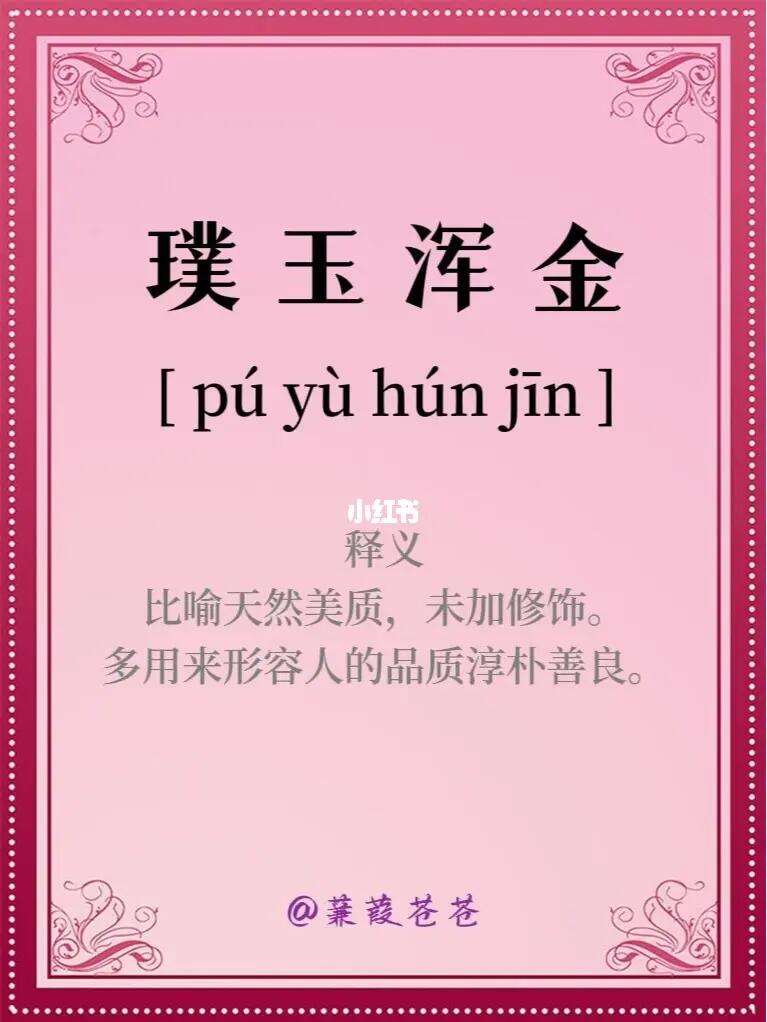 渾金璞玉的解釋_近義詞_反義詞-圖1