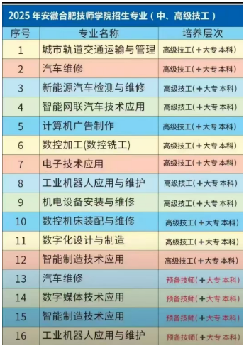 安徽合肥技師學(xué)院2025年招生簡章（公辦院校+學(xué)費(fèi)全免）-圖2