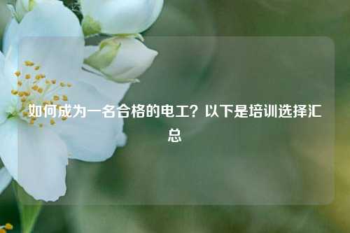 如何成為一名合格的電工？以下是培訓選擇匯總-圖1