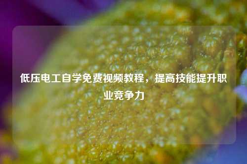 低壓電工自學免費視頻教程，提高技能提升職業競爭力-圖1