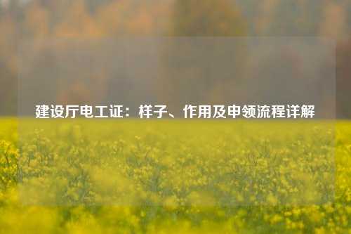 建設(shè)廳電工證：樣子、作用及申領(lǐng)流程詳解-圖1