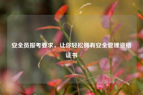 安全員報考要求，讓你輕松擁有安全管理資格證書-圖1