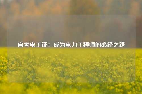 自考電工證：成為電力工程師的必經之路-圖1