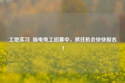 工地實習  臨電電工招募中，抓住機會快快報名！-圖1