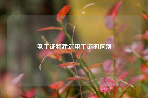 電工證和建筑電工證的區別-圖1