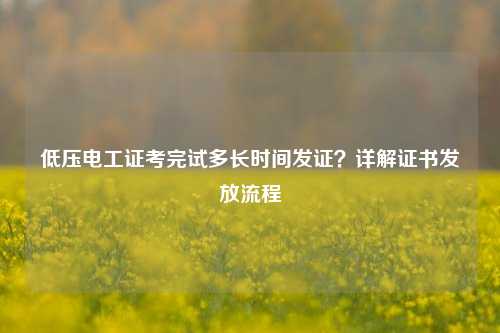 低壓電工證考完試多長時(shí)間發(fā)證？詳解證書發(fā)放流程-圖1