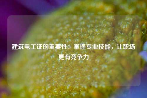 建筑電工證的重要性：掌握專業技能，讓職場更有競爭力-圖1