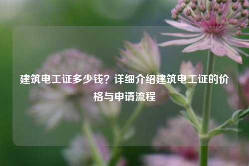 建筑電工證多少錢？詳細介紹建筑電工證的價格與申請流程-圖1