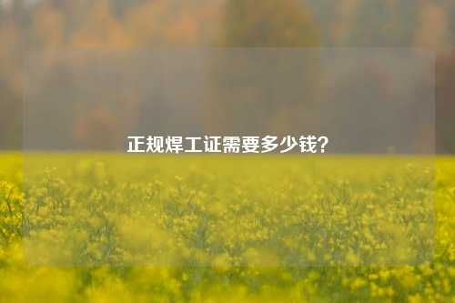 正規(guī)焊工證需要多少錢(qián)？-圖1