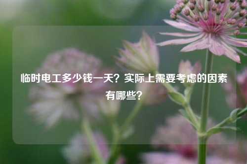 臨時電工多少錢一天？實際上需要考慮的因素有哪些？-圖1