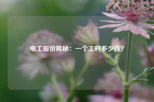 電工報價揭秘：一個工時多少錢？-圖1