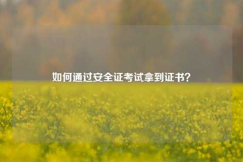 如何通過(guò)安全證考試拿到證書？-圖1