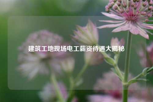 建筑工地現(xiàn)場電工薪資待遇大揭秘-圖1