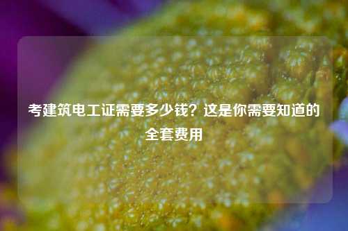考建筑電工證需要多少錢？這是你需要知道的全套費用-圖1